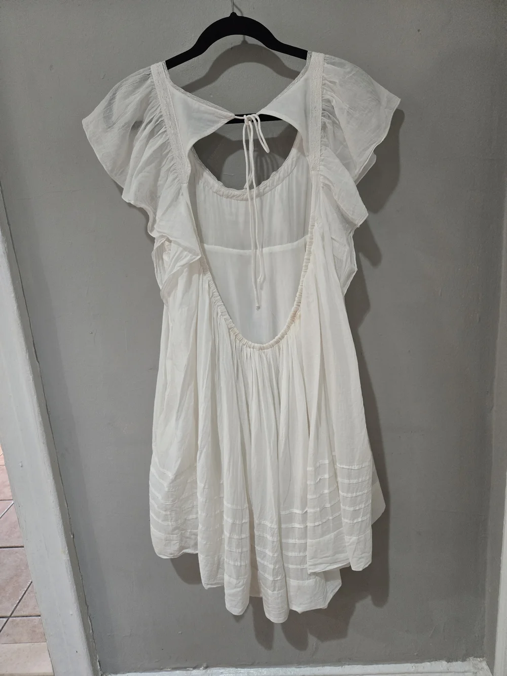 Free People Cream Ruffle Tiered Boho Dress - Picture 2 of 5